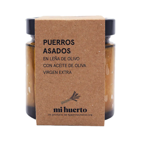 Puerros asados a la leña de Olivo en AOVE - Mi huerto