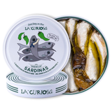 Sardinillas en Aceite de Oliva con pimientos del Padrón 10-14 piezas - La Curiosa