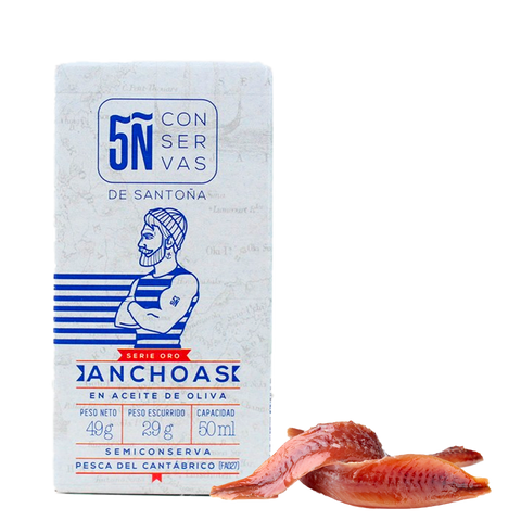 Anchoas Cantábrico Oliva Oro 50ml Pequeño - 5Ñ Santoña (TIENDA FÍSICA)