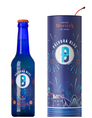 Pólvora Blue Cerveza Artesanal Mascleta con Packaging